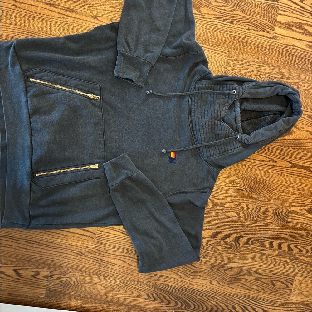 Aviator Nation Charcoal Hoodie with Yellow Detail